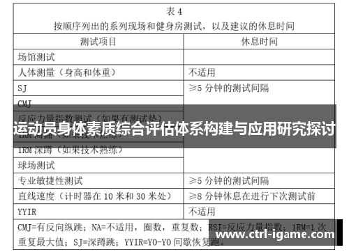 运动员身体素质综合评估体系构建与应用研究探讨